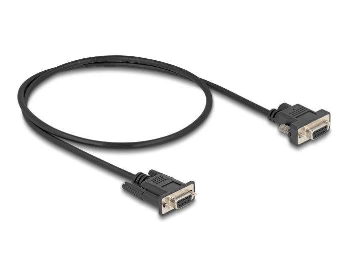 Delock Seriell Kabel RS-232 D-Sub9 Buchse zu D-Sub9 Buchse Stromanschluss an Pin 9 0,5 m