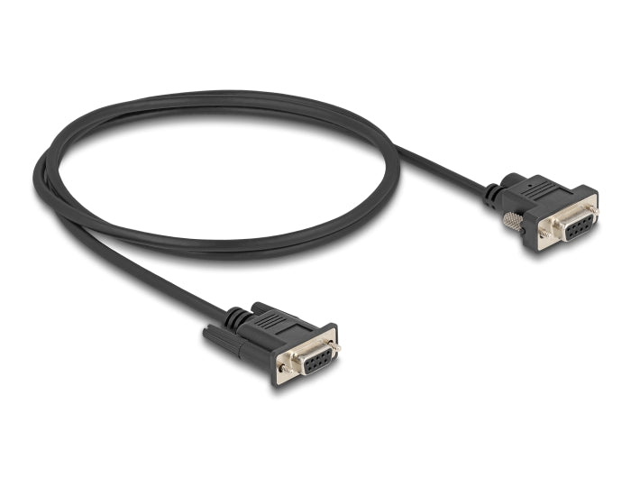 Delock Seriell Kabel RS-232 D-Sub9 Buchse zu D-Sub9 Buchse Stromanschluss an Pin 9 1 m
