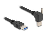 Delock USB 5 Gbps Kabel USB Typ-A Stecker gerade zu USB Typ-B Stecker mit Schraube 90° nach rechts gewinkelt 1 m schwarz