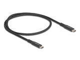 Delock USB 20 Gbps Kabel USB Type-C™ Stecker zu Stecker PD 3.0 100 W E-Marker 0,5 m schwarz Metall