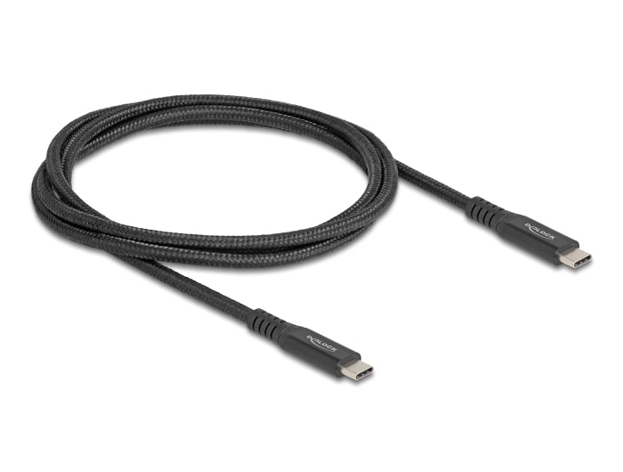Delock USB 20 Gbps Kabel USB Type-C™ Stecker zu Stecker PD 3.0 100 W E-Marker 1 m schwarz Metall
