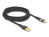 Delock USB 2.0 Kabel Typ-A Stecker zu USB Type-C™ Stecker mit Schnellladefunktion 60 W transparent 3 m