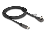 Delock USB 2.0 Flachbandkabel USB Type-C™ Stecker zu USB Type-C™ Stecker gewinkelt PD 3.0 60 W 1 m schwarz