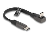 Delock USB 2.0 Flachbandkabel USB Type-C™ Stecker zu USB Type-C™ Stecker gewinkelt PD 3.0 60 W 14 cm schwarz