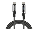 Delock USB 2.0 Daten- und Schnellladekabel USB Type-C™ Stecker zu Stecker PD 3.0 100 W mit Leistungsanzeige 2 m