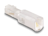Delock Telefonkabel-Verdrehschutz Adapter RJ10 Stecker zu RJ10 Buchse transparent / weiß