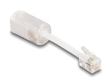 Delock Telefonkabel-Verdrehschutz Adapter RJ10 Stecker zu RJ10 Buchse mit Anschlusskabel 30 mm transparent / weiß