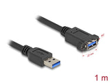 Delock USB 5 Gbps Kabel USB Typ-A Stecker zu USB Typ-A Buchse zum Einbau 1 m schwarz