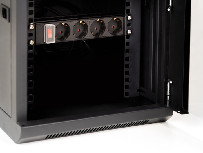 Delock 10″ Netzwerkschrank mit Glastür 6 HE schwarz