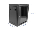 Delock 10″ Netzwerkschrank mit Glastür 8 HE schwarz