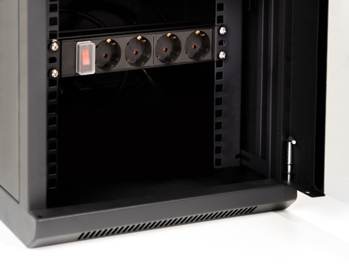 Delock 10″ Netzwerkschrank mit Glastür 8 HE schwarz