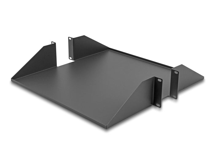 Delock 19″ Fachboden zweiseitig bis 46 kg ab 500 mm Tiefe 2 HE dunkelgrau