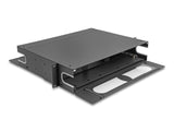 Delock 19″ LWL Patchpanel mit Sichtfenster unbestückt 2 HE dunkelgrau