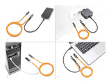Delock RJ45 Netzwerkkabel mit USB Type-C™ Portfinder Funktion Self Tracing Cat.6A S/FTP 1 m orange