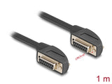 Delock Serielles Kabel D-Sub 15 Buchse mit Schraube 90° nach rechts gewinkelt zu D-Sub 15 Buchse mit Schraube 90° nach rechts gewinkelt 1 m schwarz