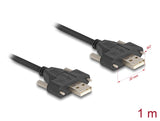 Delock USB 2.0 Kabel Typ-A Stecker zu Stecker mit Schraubenabstand 30 mm 1 m schwarz