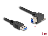 Delock USB 5 Gbps Kabel USB Typ-A Stecker gerade zu USB Typ-B Stecker mit Schraube 90° nach rechts gewinkelt 1 m schwarz