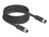 Delock M12 Kabel L-kodiert 4 Pin Stecker zu Buchse PUR schleppkettentauglich 5 m schwarz