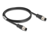 Delock M12 Kabel D-kodiert 4 Pin Stecker zu Stecker PVC 1 m