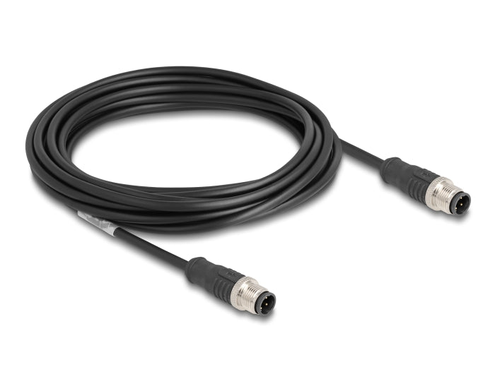 Delock M12 Kabel D-kodiert 4 Pin Stecker zu Stecker PVC 5 m
