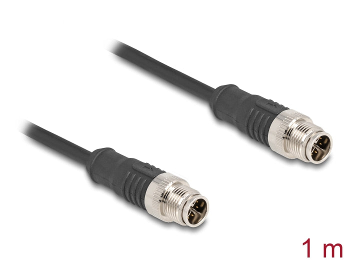 Delock M12 Kabel X-kodiert 8 Pin Stecker zu Stecker PVC 1 m