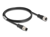 Delock M12 Kabel D-kodiert 4 Pin Stecker zu Buchse PVC 1 m