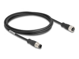 Delock M12 Kabel D-kodiert 4 Pin Stecker zu Buchse PVC 2 m