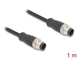 Delock M12 Kabel A-kodiert 8 Pin Stecker zu Stecker PVC 1 m