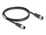 Delock M12 Kabel A-kodiert 8 Pin Stecker zu Buchse PVC 1 m