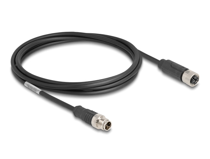 Delock M12 Kabel X-kodiert 8 Pin Stecker zu Buchse PVC 2 m