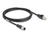 Delock M12 Kabel A-kodiert 8 Pin Stecker zu RJ45 Stecker PVC 2 m
