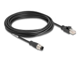 Delock M12 Kabel D-kodiert 4 Pin Stecker zu RJ45 Stecker PVC 5 m