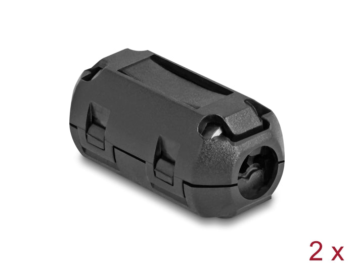 Delock Ferritkern / Ferritring für Rundkabel 7 mm 2 Stück schwarz