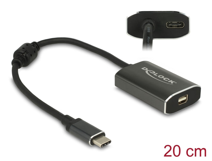 Delock Adapter USB Type-C™ Stecker > mini DisplayPort Buchse (DP Alt Mode) 4K 60 Hz mit PD Funktion