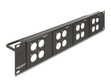 Delock D-Typ 19″ Patchpanel mit 4 D-Typ Platten 86 x 86 mm und 4 Ports 2 HE schwarz