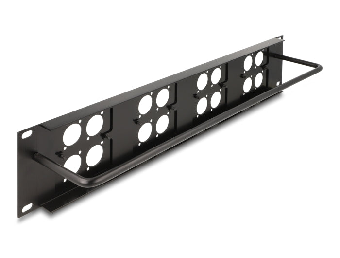 Delock D-Typ 19″ Patchpanel mit 4 D-Typ Platten 86 x 86 mm und 4 Ports 2 HE schwarz