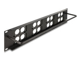 Delock D-Typ 19″ Patchpanel mit 4 D-Typ Platten 86 x 86 mm und 4 Ports 2 HE schwarz
