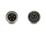 Delock M12 Kabel L-kodiert 5 Pin Stecker gerade zu Buchse rechts gewinkelt PUR schleppkettentauglich 2 m grau