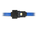 Delock Verlängerungskabel SATA 6 Gb/s Buchse gerade > SATA Stecker mit Einrastfunktion gerade 20 cm blau