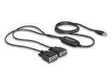 Delock Adapter USB 2.0 Typ-A > 2 x Seriell DB9 RS-232
