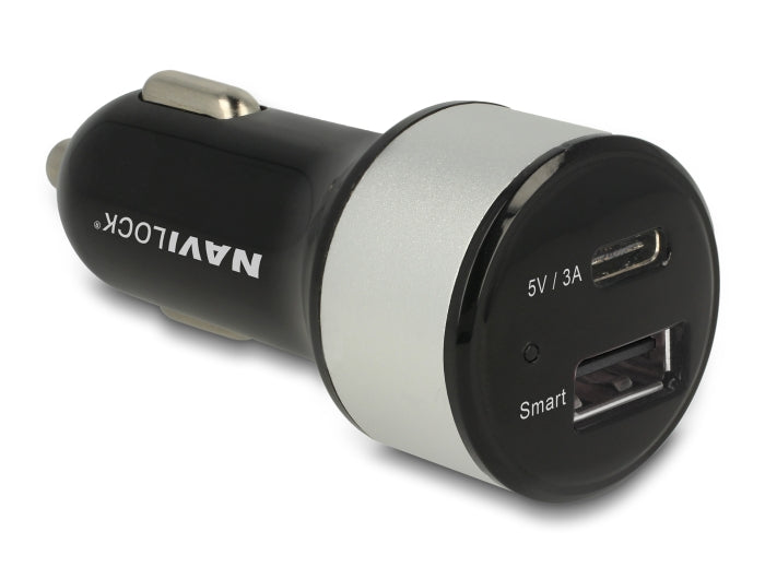 Navilock Kfz Ladeadapter 1 x USB Type-C™ + 1 x USB Typ-A 25 W