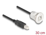 Delock USB 2.0 Typ-B Einbaubuchse mit Kabelpeitsche Stecker 30 cm Aluminium