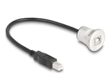 Delock USB 2.0 Typ-B Einbaubuchse mit Kabelpeitsche Stecker 30 cm Aluminium