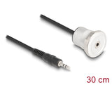 Delock Klinke 3,5 mm 3 Pin Einbaubuchse mit Kabelpeitsche Stecker 30 cm Aluminium