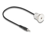Delock Klinke 3,5 mm 3 Pin Einbaubuchse mit Kabelpeitsche Stecker 30 cm Aluminium