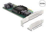 Delock PCI Express x8 Karte zu 4 x intern SFF-8643 NVMe - Low Profile Formfaktor