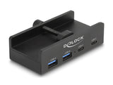 Delock Externer USB 5 Gbps 4 Port Hub 2 x USB Typ-A und 2 x USB Type-C™ mit Feststellschraube