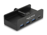 Delock Externer USB 5 Gbps 4 Port Hub 3 x USB Typ-A und 1 x USB Type-C™ mit Feststellschraube