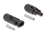 Delock DL4 Solar Steckverbinder für Kabel zum Crimpen, Stecker und Buchse, schwarz 2 Stück
