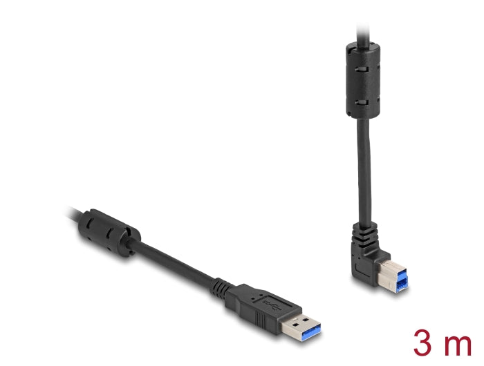 Delock USB 5 Gbps Kabel Typ-A Stecker zu Typ-B Stecker 90° oben gewinkelt 3 m